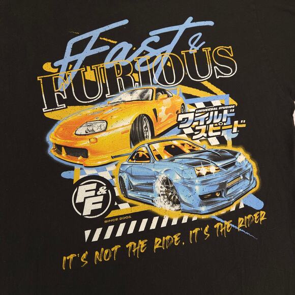 Fast And Furious Movie Crew Neck Short Sleeve T Shirt Mens Size XL Black - Picture 4 of 9